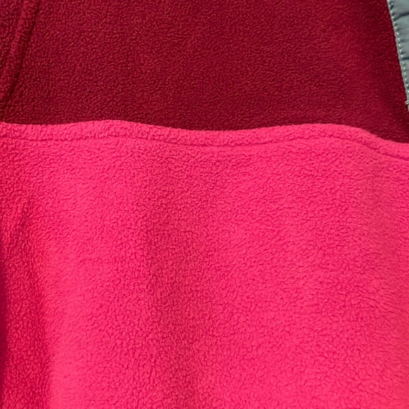 Land's End Women’s Snap Neck Pullover Heritage Fleece Pink and Purple - Picture 2 of 6